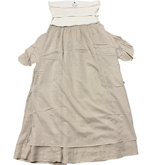 The Drop Women's Cream khaki Hellen Strapless Mixed Media Maxi Dress Medium - Picture 9 of 14